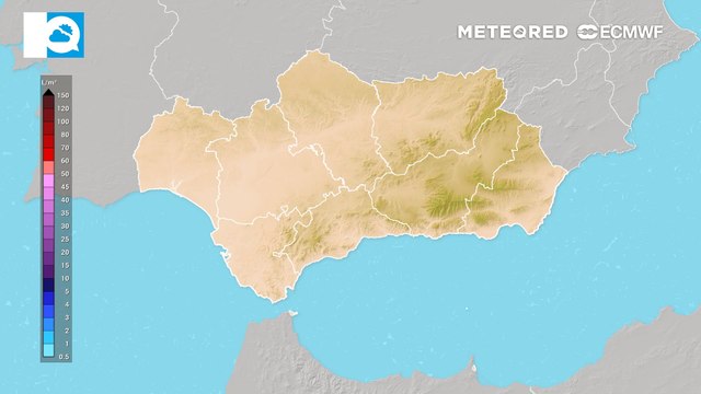 Garoé dejará lluvias muy cuantiosas y ríos desbordados en el oeste de Andalucía