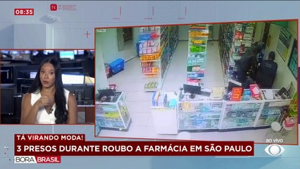 Trio é preso em flagrante durante roubo a farmácia em SP