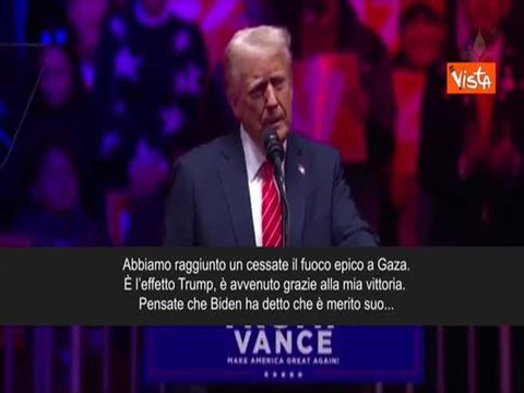 Trump: A Gaza un cessate il fuoco epico, grazie alla mia vittoria