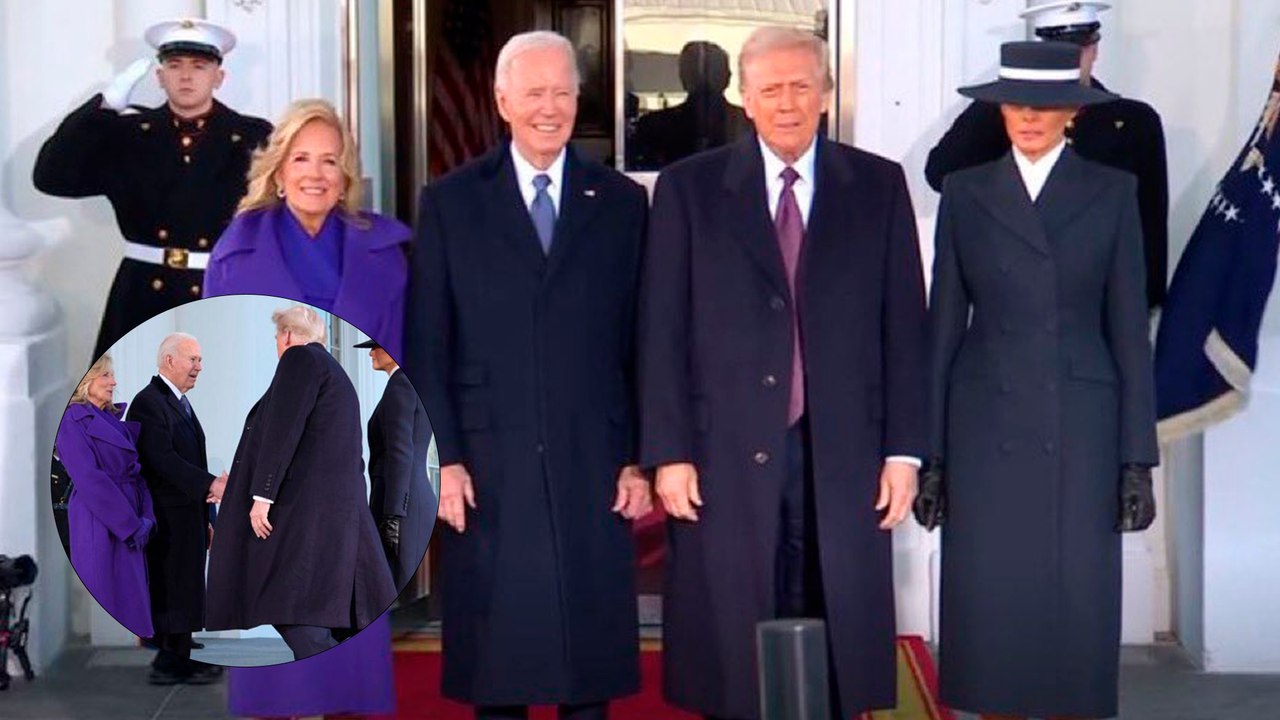 Donald y Melania Trump llegan a la Casa Blanca y son recibidos por Joe Biden