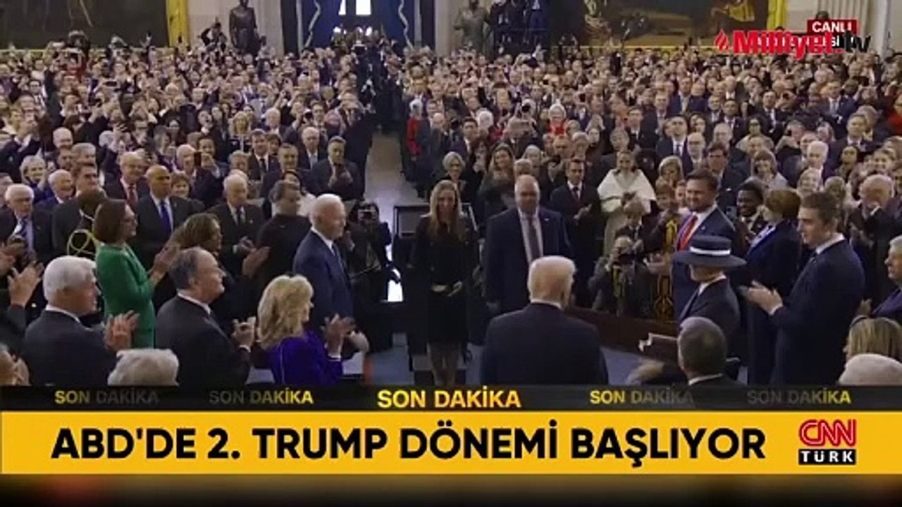 ABD'nin 47'nci başkanı Donald Trump, alanda yerini aldı.