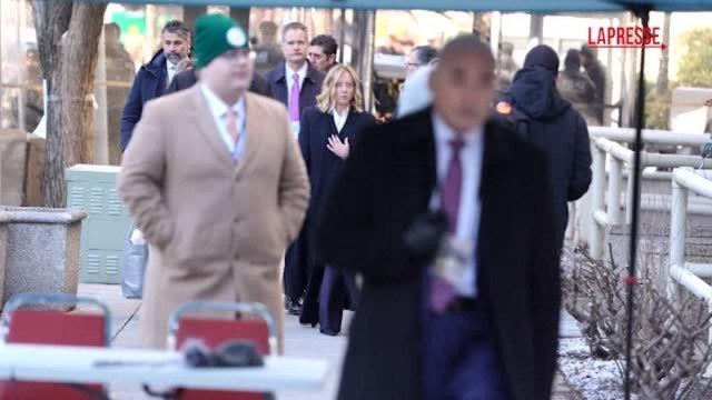 L'arrivo di Giorgia Meloni in Campidoglio per l'insediamento di Trump