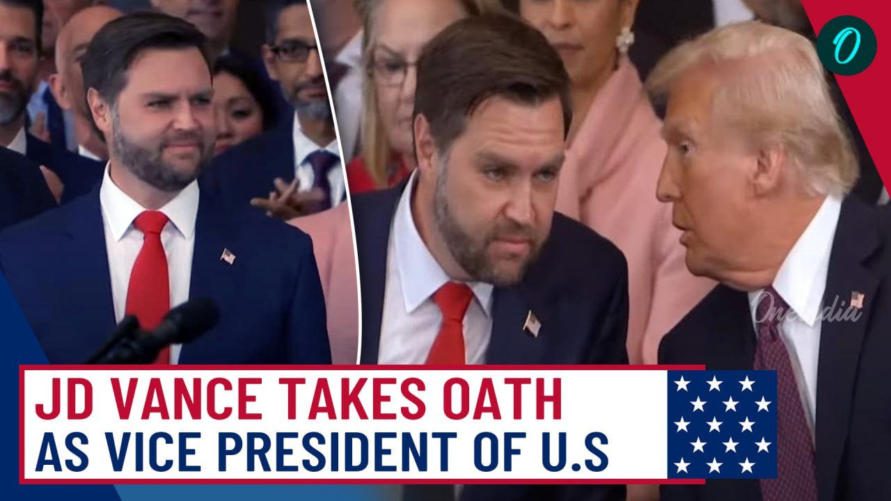 JD Vance Sworn In as U.S Vice President Alongside Trump & Wife Usha at Historic Inauguration