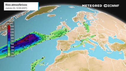 La borrasca Garoé impulsando un potente río de humedad
