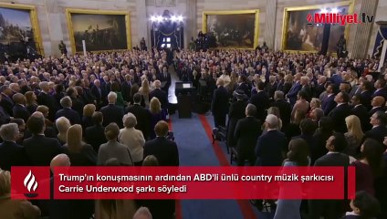 Trump'ın konuşmasının ardından ABD'li ünlü country müzik şarkıcısı Carrie Underwood şarkı söyledi