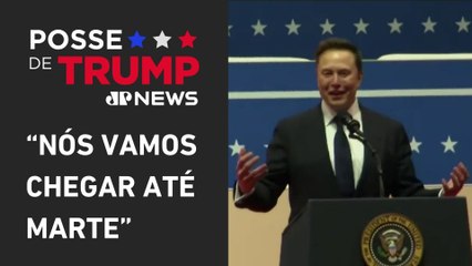 Elon Musk discursa em cerimônia da posse de Donald Trump