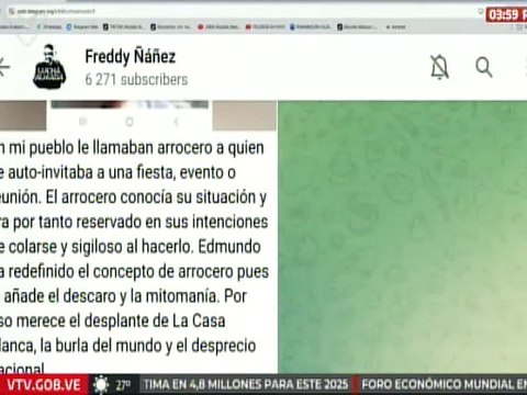 Vpdte. Sectorial Freddy Ñáñez describe el descaro de Edmundo González al fingir invitación de Trump