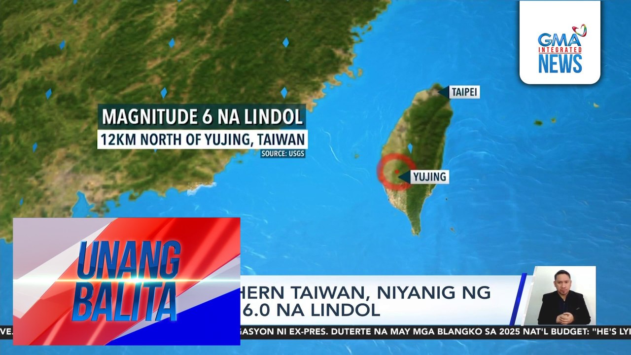 USGS – Southern Taiwan, niyanig ng magnitude 6.0 na lindol | Unang Balita
