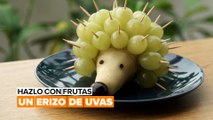 Hazlo con frutas: un erizo hecho con uvas