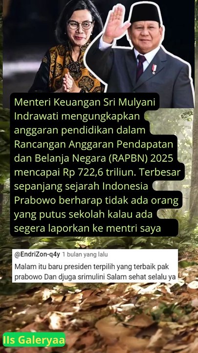Betapa perhatiannya presiden prabowo dengan dunia pendidikan dengan anggaran terbesar nya