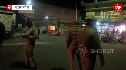 शाहजहांपुर भाजपा नेता की कर का हुआ चालान नेताजी ने चौराहे पर धरना देकर किया हंगामा