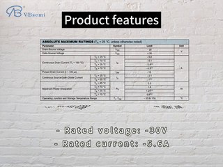 AFP2337AS23RG-VB is a SOT23 package P-Channel field effect MOS tube
