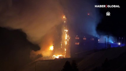 Bolu'da kayak merkezinde büyük otel yangını!