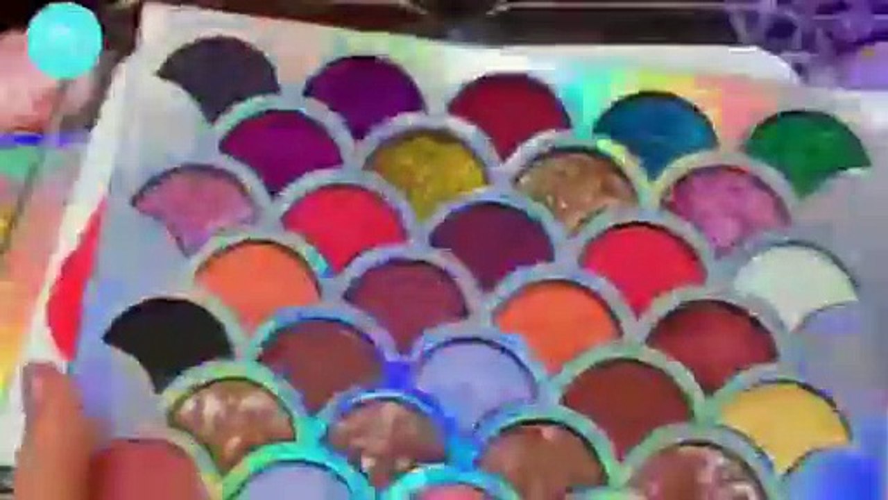 red VS purple  ASMR Slime Mixing with Makeup & Glitter!