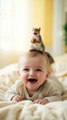 squirrel playing with baby #baby #squirrel #viralpost #foryoupage #everyone #Trending