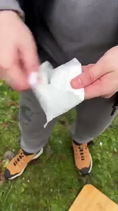 🔥How to Light a Fire in the Rain- Easy Trick#survival#lifehacks #outdoors#camping #bushcraft #ideas