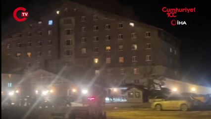 Kartalkaya'da otelde yangınını can pazarı Ölümden çarşaflarla kurtulmaya çalıştılar
