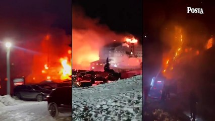 Otel yangınındaki korkunç anlar böyle kaydedildi