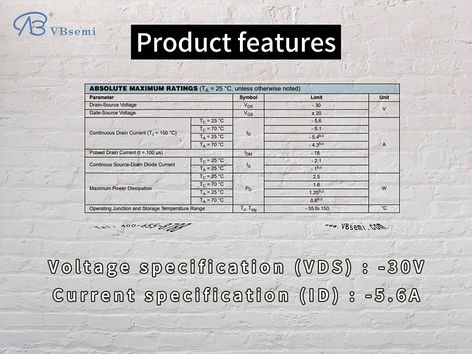 SM2421PSAN-VB is a SOT23 package P-Channel field effect MOS tube