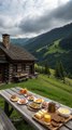 Simple Morning Breakfast With A Cozy And Scenic View