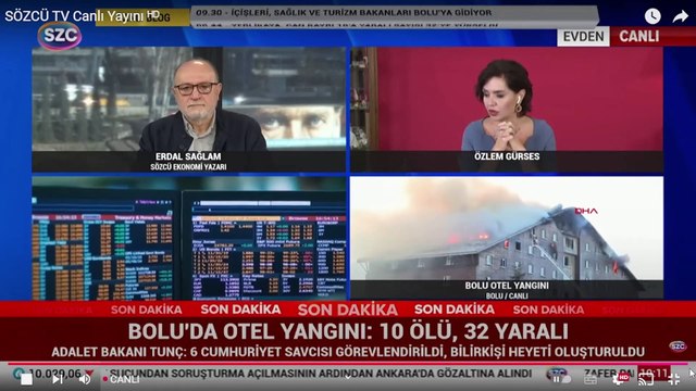 Sözcü yazarı Nedim Türkmen de yangının sürdüğü oteldeydi