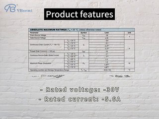 CHM2313PT-VB is a SOT23 package P-Channel field effect MOS tube