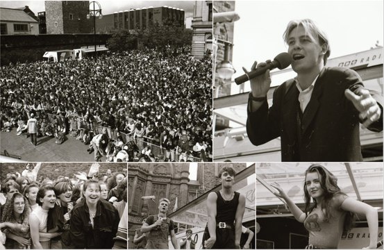 Radio 1 Roadshow Jason Donovan, Dannii Minogue and Take That in Derry 1991 .
