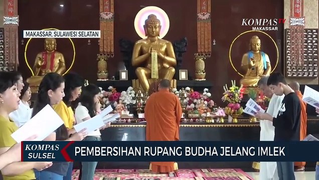 Sambut Imlek Ummat Budha Lakukan Pembersihan Rupang Budha