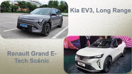 2024 Kia EV3, Long Range, VS Renault E-Tech Grand Scenic,