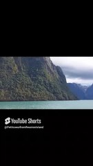 lake in front of a glacier in #norway #norvège