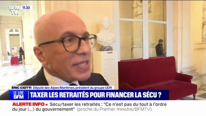 Taxer les retraités: "Je censurerai tout budget où il y aurait une telle disposition", affirme Éric Ciotti (UDR)