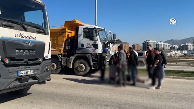 Hafriyat kamyonunun çarptığı yaya ağır yaralandı