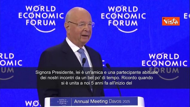 Klaus Schwab inaugura Davos con von der Leyen: ?I prossimi 5 anni cruciali per l?Ue? - SOTTOTITOLI