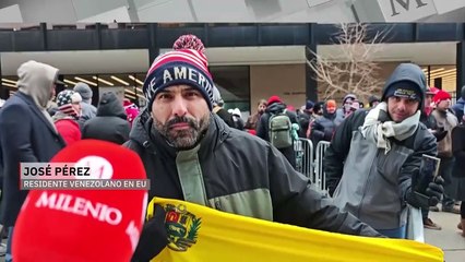 Migrantes protestan en la Torre Trump tras la toma de protesta. Pedro Gamboa, 20 de enero 2025