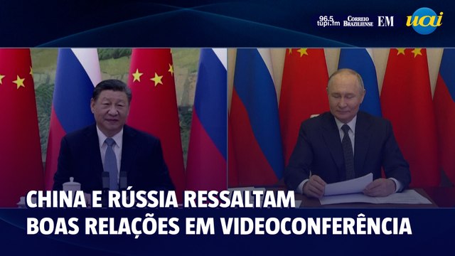 Vladimir Putin e Xi Jinping fazem videoconferência para ressaltar as boas relações entre as duas potências.