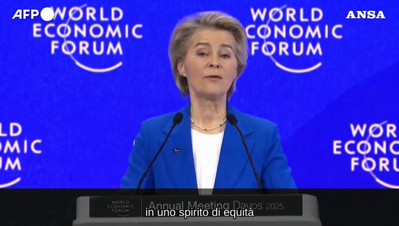 Davos,Von der Leyen: "Pronti a negoziare con Trump sul commercio"