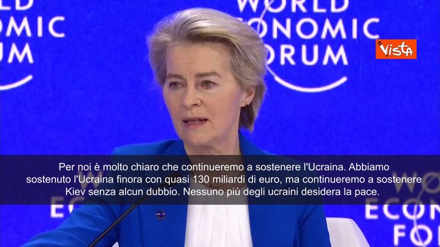 Von der Leyen con Schwab a Davos: Continueremo a sostenere l'Ucraina