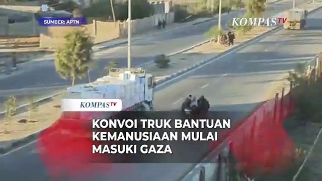 Penampakan Konvoi Truk Bantuan Kemanusiaan Masuki Gaza usai Gencatan Senjata