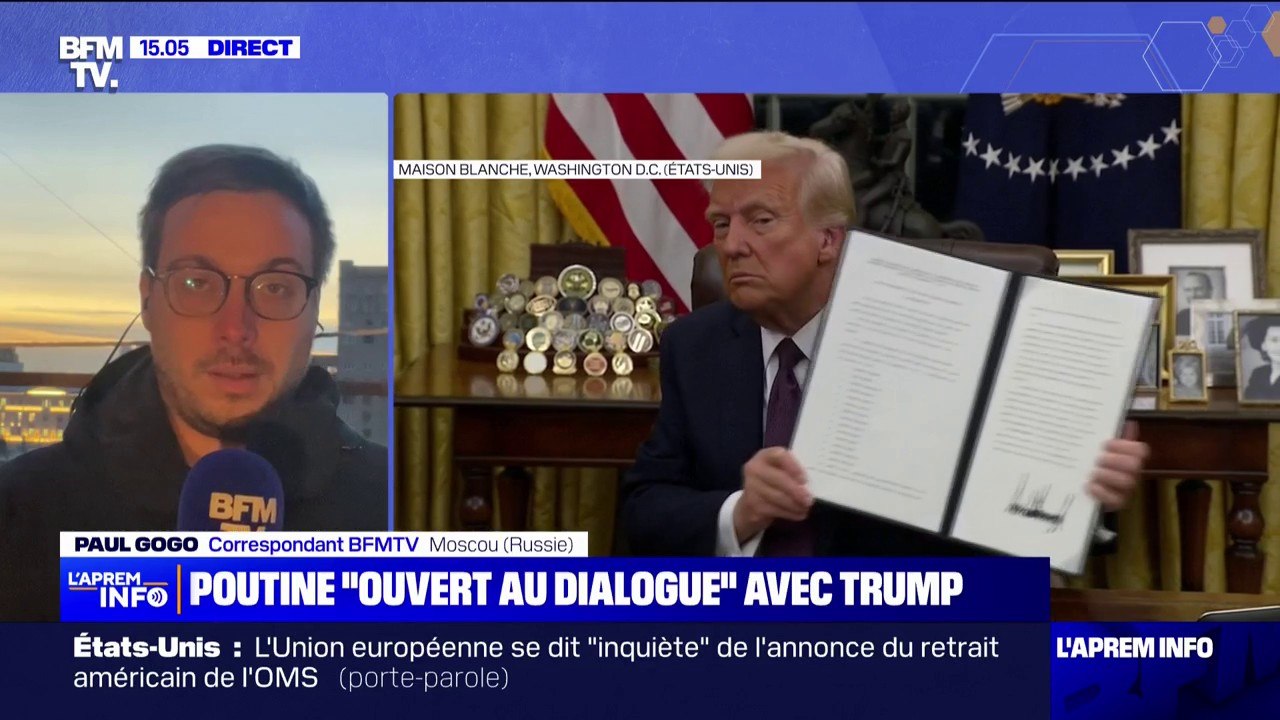 Investiture de Donald Trump: Vladimir Poutine se dit "ouvert au dialogue" avec le 47e président des États-Unis
