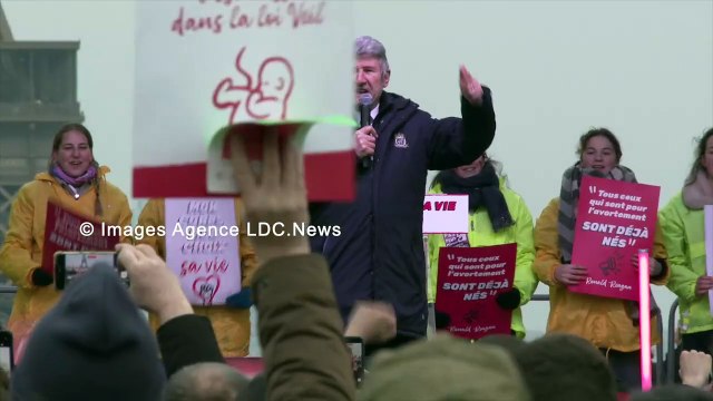 Philippe de Villiers à la Marche pour la vie 2025 au Trocadéro. Paris/France - 19 Janvier 2025