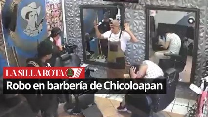 Dos sujetos roban una barbería en Chicolapan