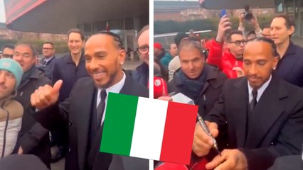 Hamilton se vuelve viral al hablar italiano tras su llegada a Ferrari