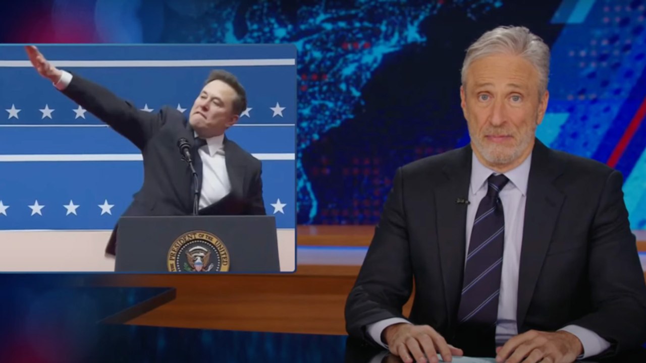 Jon Stewart Recaps Donald Trump's Inauguration, Reacts to Elon Musk Salute | THR News Video