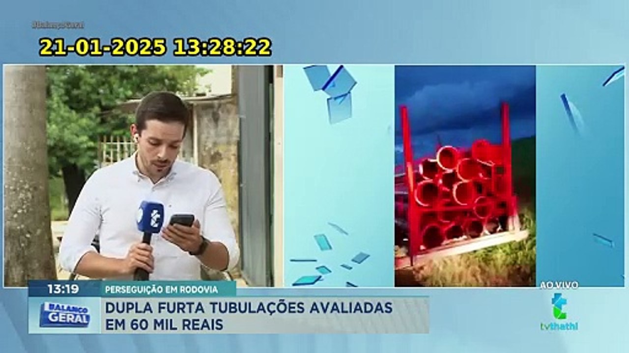 Dupla furta tubulações avaliadas em R$ 60 mil e é perseguida na Anhanguera