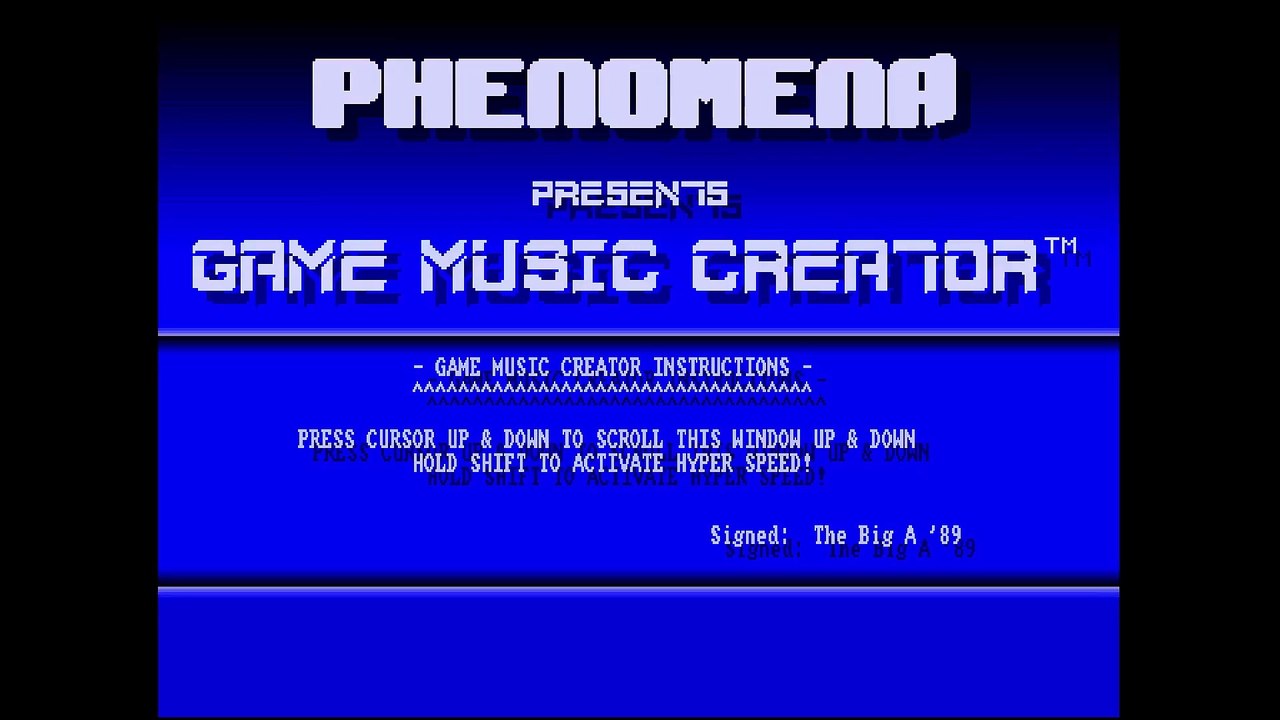 Amiga Cracktro Game Music Creator By Phenomena (1990)