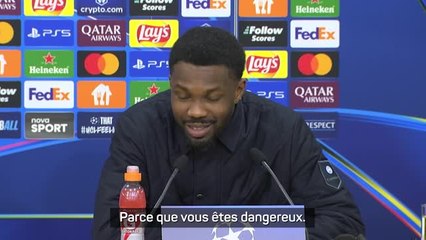 Inter - Thuram joue avec les journalistes : “Vous êtes dangereux, je dois faire attention”