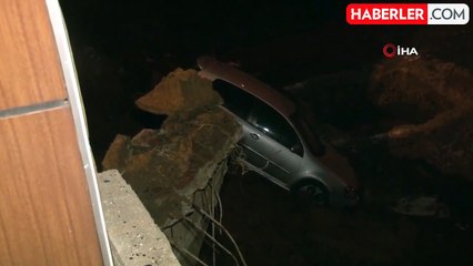 Kartal'da Toprak Kayması: Otomobil İnşaat Temeline Düştü