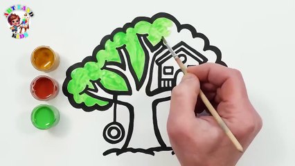 🌳🏠 Fun Treehouse Drawing and Coloring for Kids 🎨