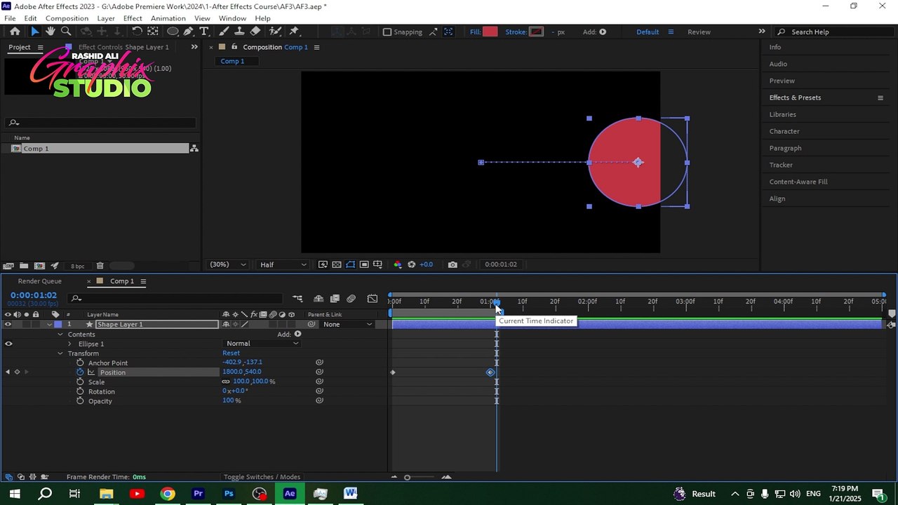 Basic Animation, Keyframe, Graph Editor | After Effect MasterClass 2nd | Rashid Ali Studio