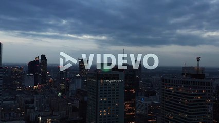 Fly around old high rise decorated building